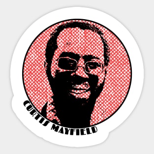 CURTIS MAYFIELD - Funk & Soul Superstar - Red Print Sticker